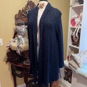 Soft Surroundings Navy Blue 1X EUC Sweater Jacket fits like 18w-20w